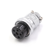 Connecteur d'aviation GX25 à 7 broches, type femelle, à bride ronde, connecteur circulaire industriel, contact en cuivre, boîtier en acier inoxydable