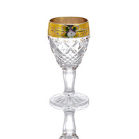 Vente en gros sans plomb or émail fleur verre whisky vin décanteur bouteille verres de luxe ensemble pour Vodka Tequila