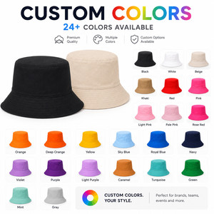 Sombrero de Pescador de Algodón Liso al por Mayor para Hombres, Mujeres y Niños, Protección Solar de Verano, Gorra con Logotipo Personalizado, Sombrero Promocional con Bordado - Product Image 1
