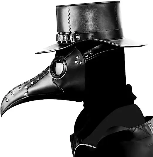 Halloween Long Nose Bird Beek Steampunk Gas Latex Face Mask, Party Cosplay Costume Prop Rubber Plague Doctor Mask