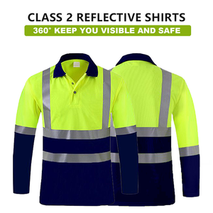 Polos de alta visibilidad personalizados Ropa DE TRABAJO reflectante de secado rápido para minería/construcción/industrial, ropa de seguridad de manga larga OEM - Product Image 3