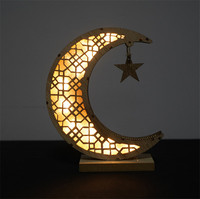 Décorations musulmanes pour le Ramadan Lampe de lune rougeoyante Lanterne en bois pour la maison Mosquée