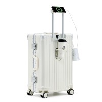 Valise cabine à roulettes Check Spinner à prix de gros, approuvée par les compagnies aériennes, avec cadre en aluminium et serrure à combinaison