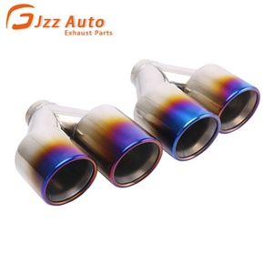 Punta de escape doble universal de 2 pulgadas con entrada única y salida doble de 3.5 pulgadas en forma de Y para coche - Product Image 1
