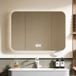 Armoire <span class=keywords><strong>de</strong></span> <span class=keywords><strong>salle</strong></span> <span class=keywords><strong>de</strong></span> <span class=keywords><strong>bain</strong></span> <span class=keywords><strong>de</strong></span> haute qualité en PVC <span class=keywords><strong>de</strong></span> 80 cm avec <span class=keywords><strong>miroir</strong></span> LED et fonction anti-buée, vente en gros et très demandée - Product Image 3