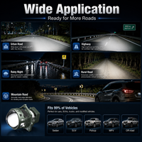 Phare de projecteur LED à double faisceau HD à support plat GE rond, 6000K, à double faisceau, pour voiture, systèmes d'éclairage automobile, directement de l'usine