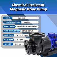 Pompe centrifuge industrielle à entraînement magnétique électrique 5 CV en plastique KDE-M20, moteur 100 % fil de cuivre, électrolytique, OEM
