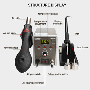 Station de soudage sans plomb 220V/110V 700W, remontage BGA cms pistolet à Air chaud, Kit de <span class=keywords><strong>fer</strong></span> à <span class=keywords><strong>souder</strong></span> électrique, outil pointe de soudage - Product Image 4