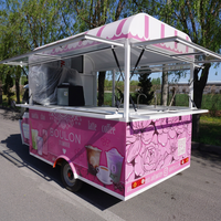 Camion de vente ambulante de glaces, chariot à café, bar, remorque alimentaire avec cuisine entièrement en acier inoxydable pour la vente au détail de snacks, hot-dogs et fast-food