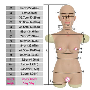 Siliconen Half Bodysuit Met Realistische Kop Borst Vormt Valse <span class=keywords><strong>Vagina</strong></span> Voor Drag Queen Ladyboy Transformatie - Product Image 4