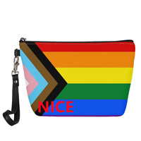 Pochette de maquillage personnalisée imprimée UV sur le thème arc-en-ciel gay, idéale pour les voyages d'affaires, le rangement sur coiffeuse et la vente au détail