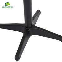 SUNLAND Table à manger pliable en aluminium moderne et résistante à l'eau, noire, pour café, restaurant, bistrot, hôtel en plein air