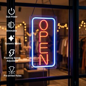 Open Neon <b>Light</b> <b>Sign</b> USB Powered Dimmable Acrylic LED Neon <b>Sign</b> Hanging Open Signage for Coffee Shop Bakery Salon - Product Image 2
