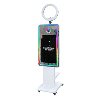 Cabina de Fotos Portátil Lista para Alquilar, Incluye Software Gratuito, Luz RGB, Espejo Mágico de 32 Pulgadas