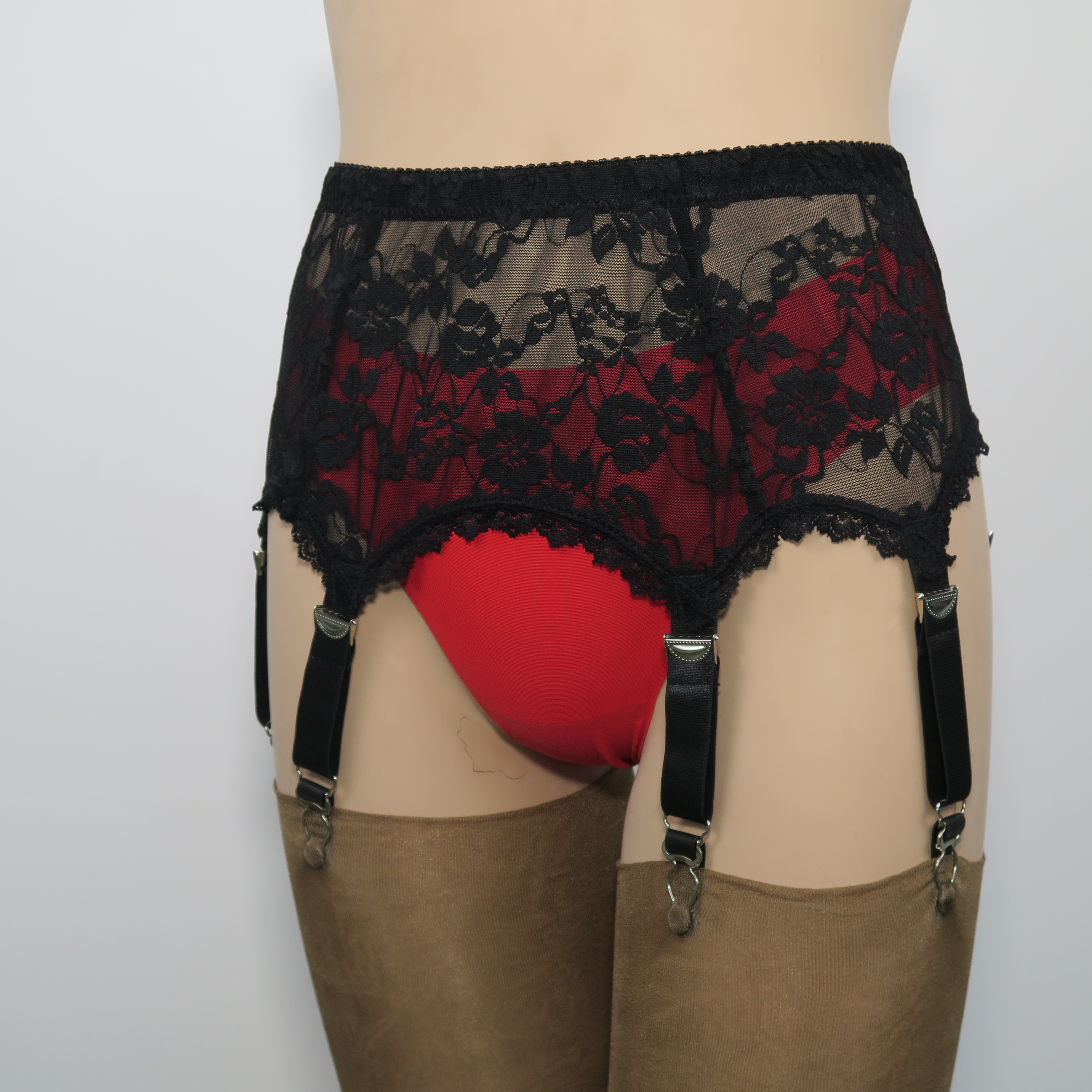 Plus Size Black Lace Vintage Suspender Belt for Women - 6 Strap Garter Belt for Stockings, Fashionable & Elegant Plus Size Black Lace Vintage Suspender Belt for Women - 6 Strap Garter Belt for Stockings, Fashionable & Elegant