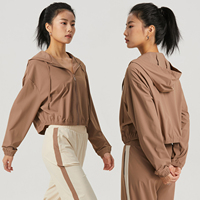 Vente chaude Yoga à capuche crème solaire vêtements décontracté en plein air cyclisme sport Fitness veste coupe-vent Fitness manteau