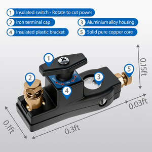 Battery Disconnect <b>Switch</b> <b>12V</b>-24V Battery Kill <b>Switch</b> Negative On/Off Battery <b>Switch</b> for Cars, RV and Boat - Product Image 2