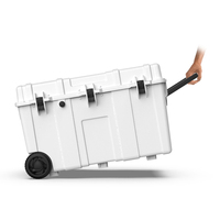 Logo personnalisé Camping en plein air Pêche Grande glacière portable Glacière rigide de 90L Coffre à glace avec roue pour boissons aux fruits de mer