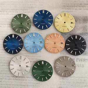 Cadran de montre argenté de 31,8 mm avec index lumineux verts pour la modification de montres mécaniques - Product Image 6