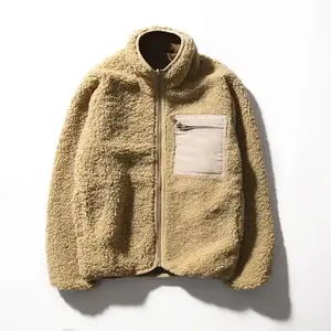 2024 Jaqueta de lã Sherpa masculina personalizada de alta qualidade para uso ao ar livre jaqueta de lã Sherpa