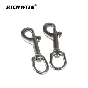 Crochet à tête unique RICHWITS en acier inoxydable 316, crochet de plongée à ressort rotatif, design ovale, quincaillerie marine - Product Image 1