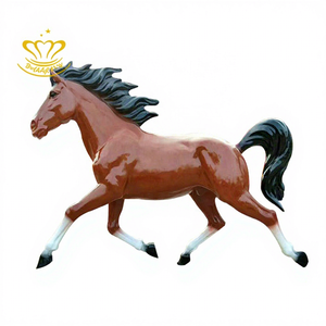 Estatua de Caballo Corriendo de Fibra de Vidrio Personalizada, Escultura de Resina Duradera para Jardín Exterior, Plaza, Paisaje Urbano, Pirámide de Hadas - Product Image 1