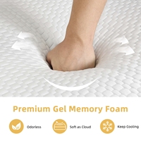 Surmatelas en mousse à mémoire de forme avec housse en tissu, matelas de refroidissement infusé de gel