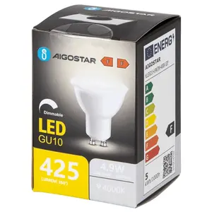 Lampada LED GU10 4.9W 4000K Regolabile, Ideale per Illuminazione Ambientale e Decorazione in Case e Uffici. - Product Image 1