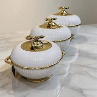Ensemble de 3 chauffe-plats de luxe en acier inoxydable isolé, 1L, 2L, 3L, pour mariages musulmans et fêtes, en promotion