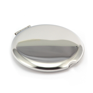 Custom Logo Mini Stainless Steel Round Shape Folding Double-Sided Lighted <b>Magnifying</b> Travel <b>Makeup</b> <b>Mirror</b> for Daily Use - Product Image 3