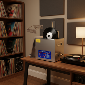 Nettoyeur à ultrasons pour vinyles 6L 180W en acier inoxydable avec minuterie numérique pour disques de 7 à 12 pouces, usage domestique et commercial - Product Image 2