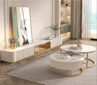 Meuble moderne de luxe en or, canapé de Salon, Table basse, Center de Salon, café, marbre blanc, Table basse ovale