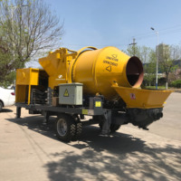Électrique Pompe À Béton Portable Auto-Chargement Bétonnière Mobile avec Pompe