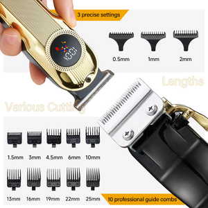 नए उत्पाद हॉट बिक्री पेशेवर पुरुषों की दाढ़ी ट्रिमर के नेतृत्व में कम शोर कॉर्ड कॉर्लेस इलेक्ट्रिक बार्बर हेयर क्लिपर्स - Product Image 6