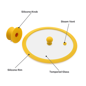 Ningbo Kitchenware Glass <strong>Lid</strong> Tempered Glass Cover Round Chef <strong>Pan</strong> <strong>Lid</strong> with Knob <strong>Pan</strong> Cover for Skillet - Product Image 3