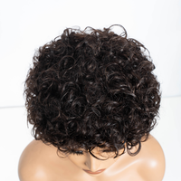 Perruque courte brésilienne bouclée en cheveux Remy, fabriquée à la machine, couleur photo, 100% cheveux vierges, densité 150%, coupée, pour femmes noires, pour WH
