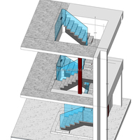 Design moderne et durable Escalier intérieur en bois galvanisé en acier Escalier de villa décoratif à double lisse Escalier droit