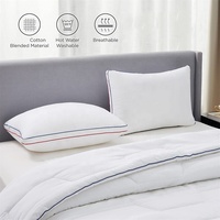 Oreiller en microfibre douce de collection hôtelière, design à soufflets, garnissage 100 % polyester, lavable en machine, OEM accepté