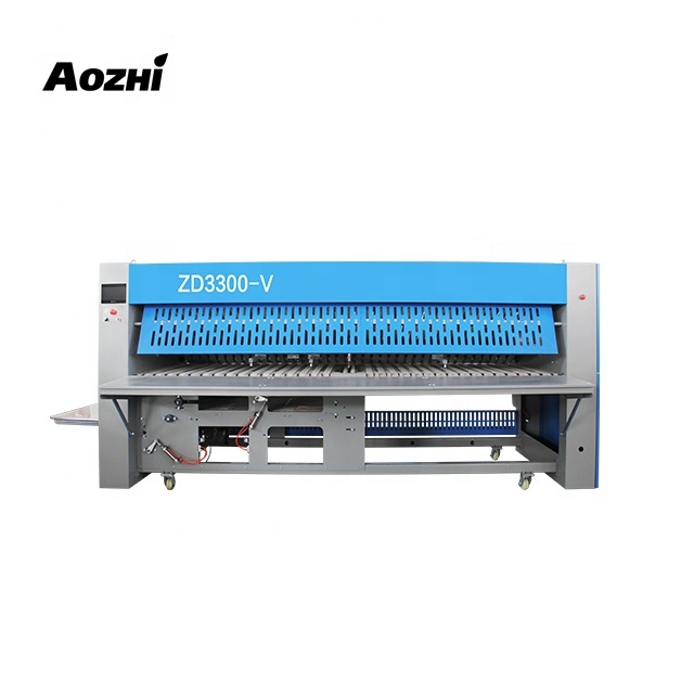 Industrial Used AOZHI Electric Stainless Steel 304 Automatic Folding Machine ISO9001 CE Certified Three Phase for Laundry Hotels