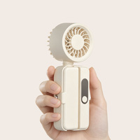 Ventilateur portable rechargeable à main, 5 vitesses, pliable, mini ventilateur de bureau à clip avec affichage numérique, type C, pour les voyages et l'extérieur