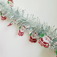 Guirlande de Noël en paillettes de 2 m avec des rayures colorées pour la décoration de la maison