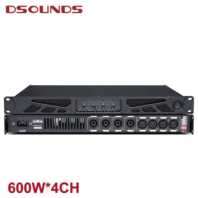 4-Channel Power Amplifier for Bar, Meeting Room , Club Class-d Power Amplifiers 4*600W With Stable Output Power Amplifier