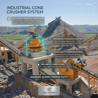 Usine de concassage de granit et de basalte 200-300 TPH, concasseur à cône, ligne de production d'agrégats avec moteur et roulement, haute productivité