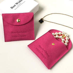 OEM Wholesale Microfiber <b>Envelope</b> Bag for Necklace Bracelet Ring Packaging Drawstring Bag Jewelry Pouch with Customized Logo - Product Image 5