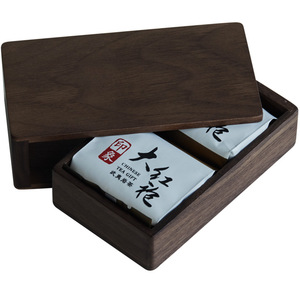 Caja de té de madera de estilo chino, recipiente rectangular pequeño para té, almacenamiento portátil para viajes, para envasado de té - Product Image 1