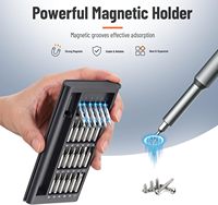 Kit de tournevis de précision 25-en-1, mini-outils de réparation de lunettes, magnétique, en acier au chrome-vanadium pour