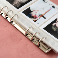 PU Leder Lose blatt 6-Ring Binder 3 Fotos pro Seite 3 Zoll Druckknopf Instax Mini Fotobuch Album