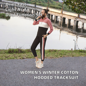 Ensemble de survêtement à capuche en deux pièces pour femme, design unique, respirant, séchage rapide, léger, imprimé, longueur totale, 100% coton - Product Image 2