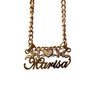 Collier ras du cou unisexe en acier inoxydable avec chaîne en bambou, lettres anglaises personnalisées, plaqué or véritable, motif floral gravé DIY