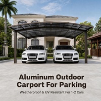 Pergola en alliage d’aluminium, abri de voiture combiné, étanche et durable pour le stationnement extérieur